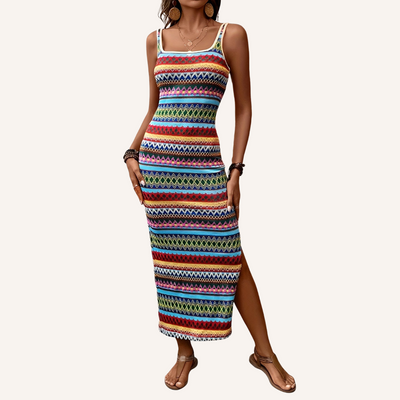 Patricia | Vestido con Estampado de Rayas
